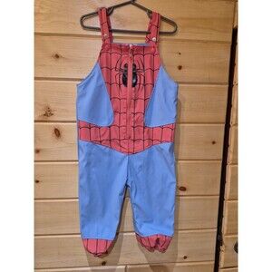 Rare Primark Spiderman 24-36 Month Fleece Lined Water Resistant Overall Blue/red